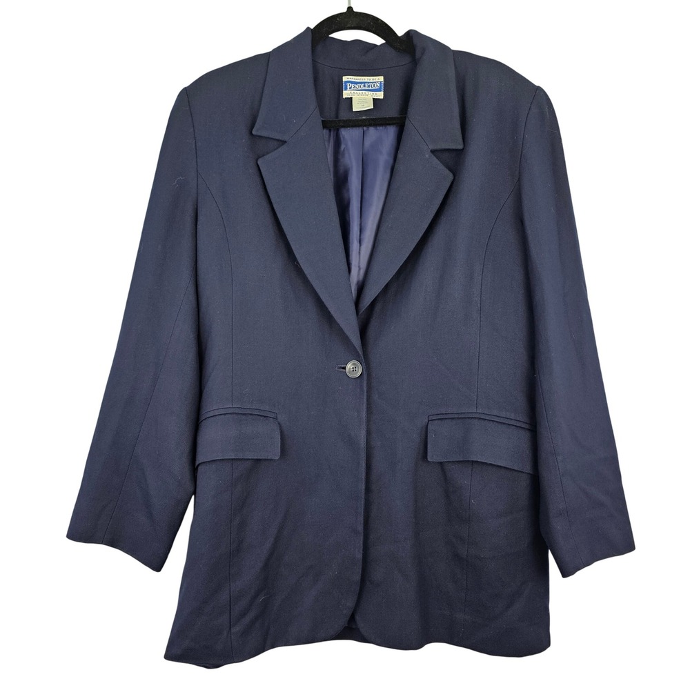 Pendleton Collection Women's Blazer Jacket Size‎ 10 Navy Blue Virgin Wool